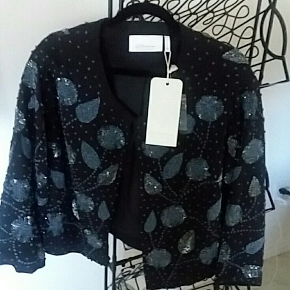 Navy n black fancy short waisted jacket